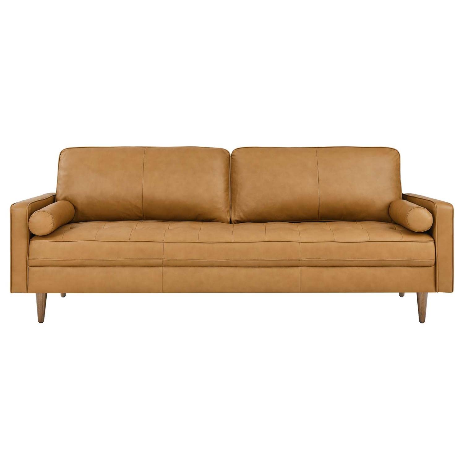 Modway Valour 88&Quot; Modern Style Leather And Dense Foam Sofa In Tan Finish